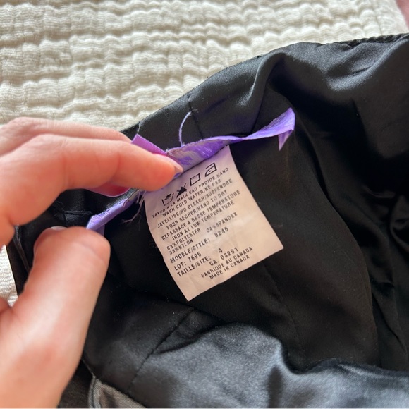 80s RETRO SILVER AND BLACK COCKTAIL MINI DRESS - Picture 6 of 7